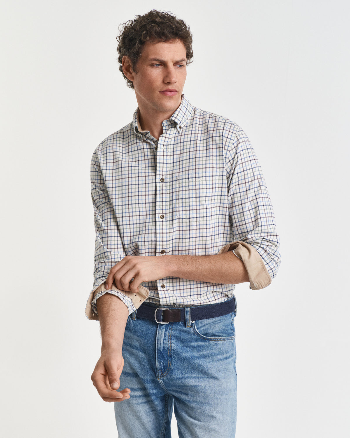 Regular Fit Tattersall Checked Twill Shirt