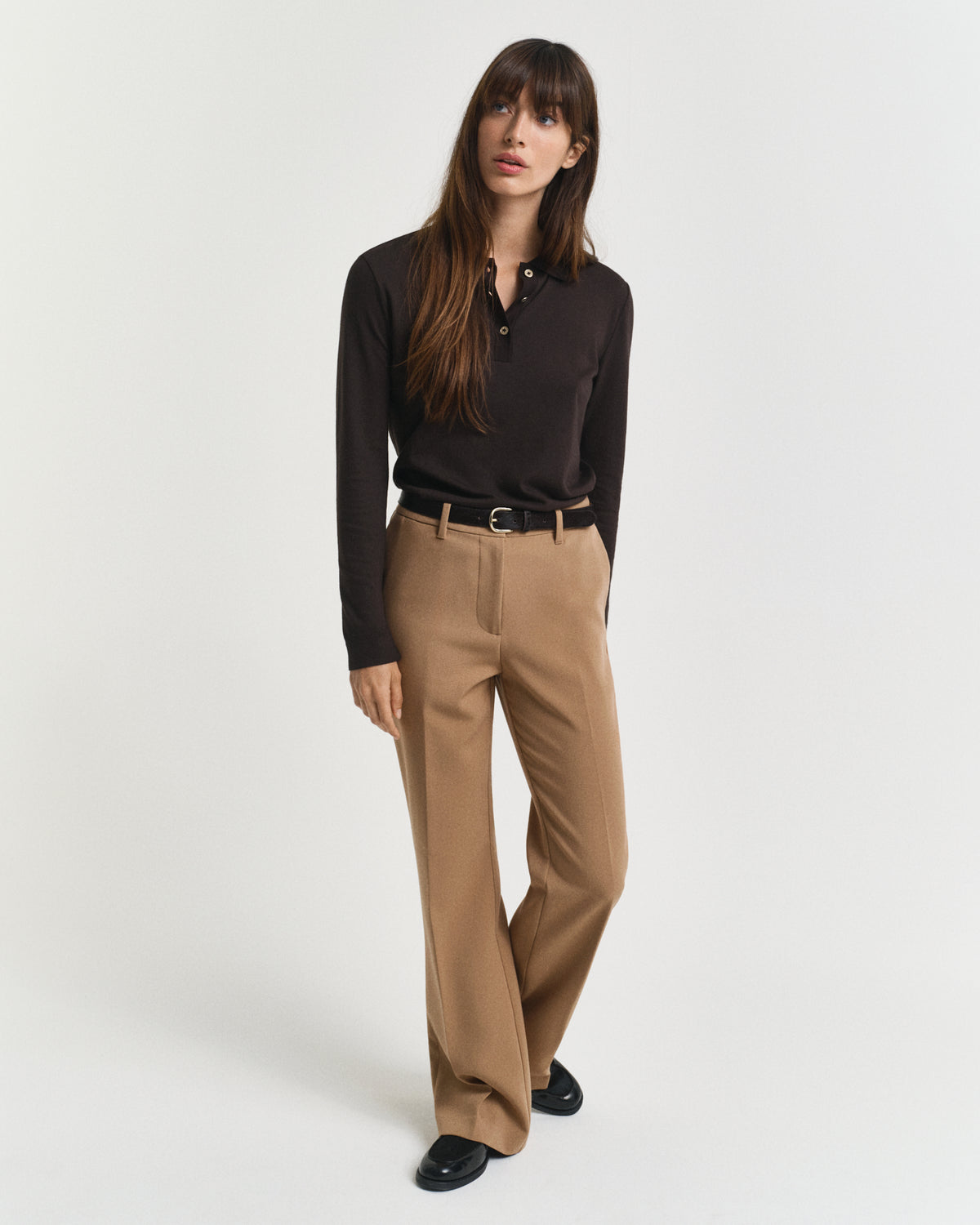 Seamless Buttoned Long Sleeve Polo Shirt