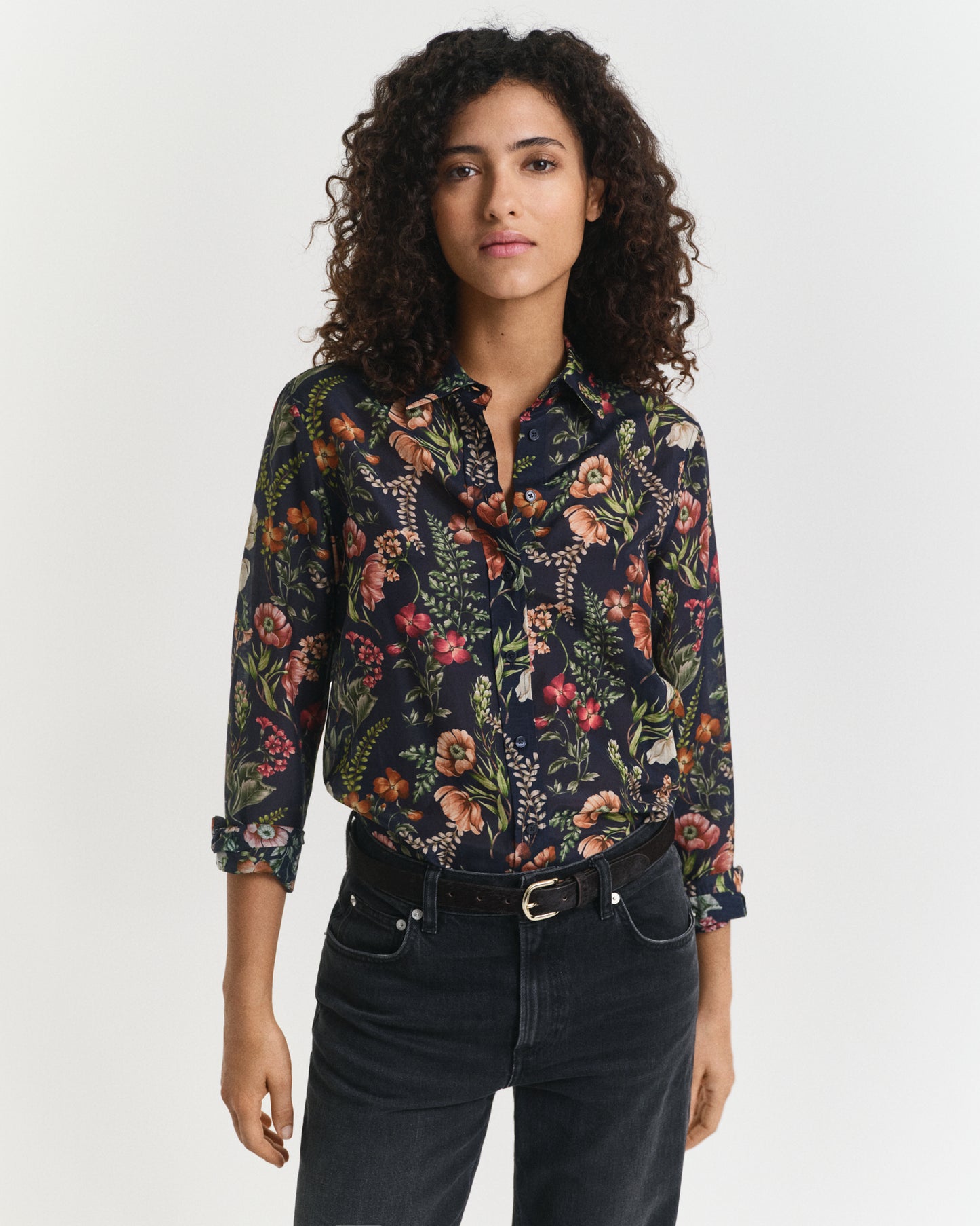 Regular Fit Floral Printed Cotton Silk Shirt