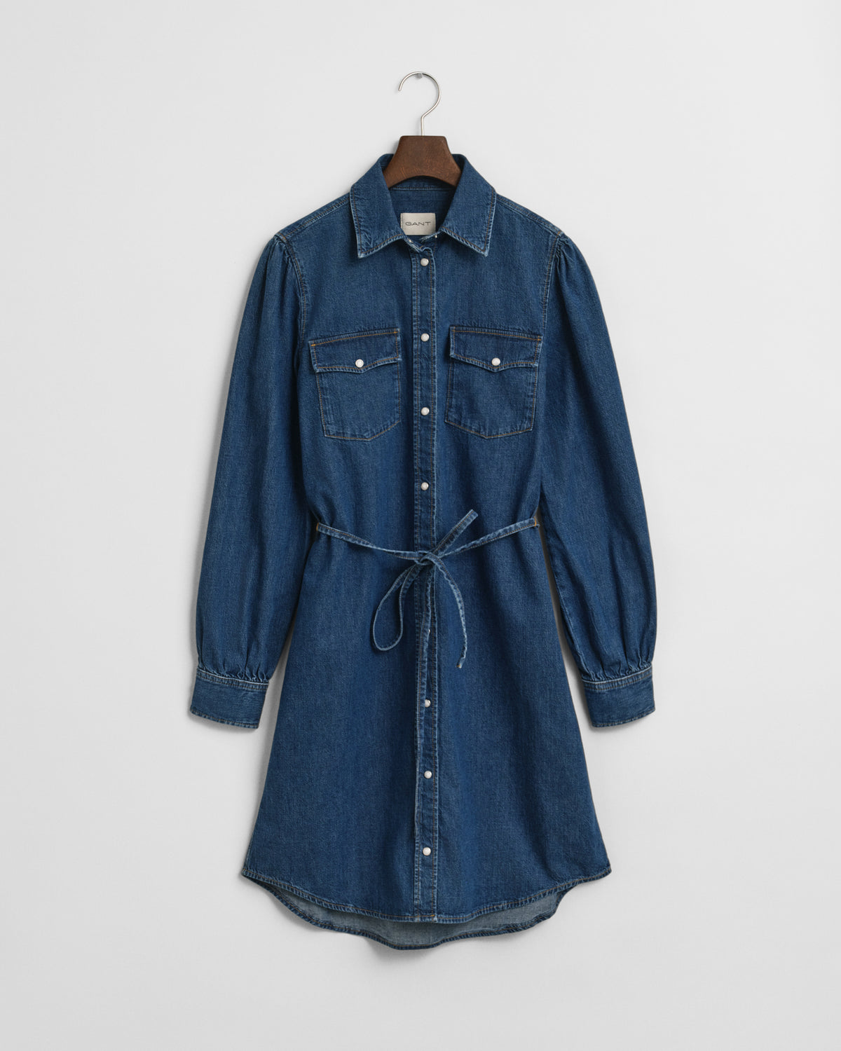 Puff Sleeve Denim Dress