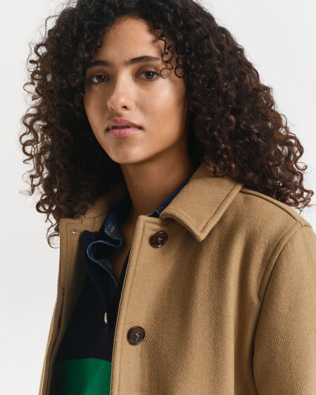 Wool Blend Short Car Coat