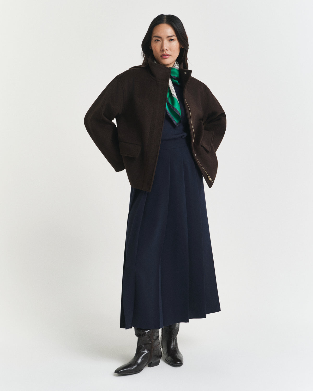 Short Wool Zip Jacket