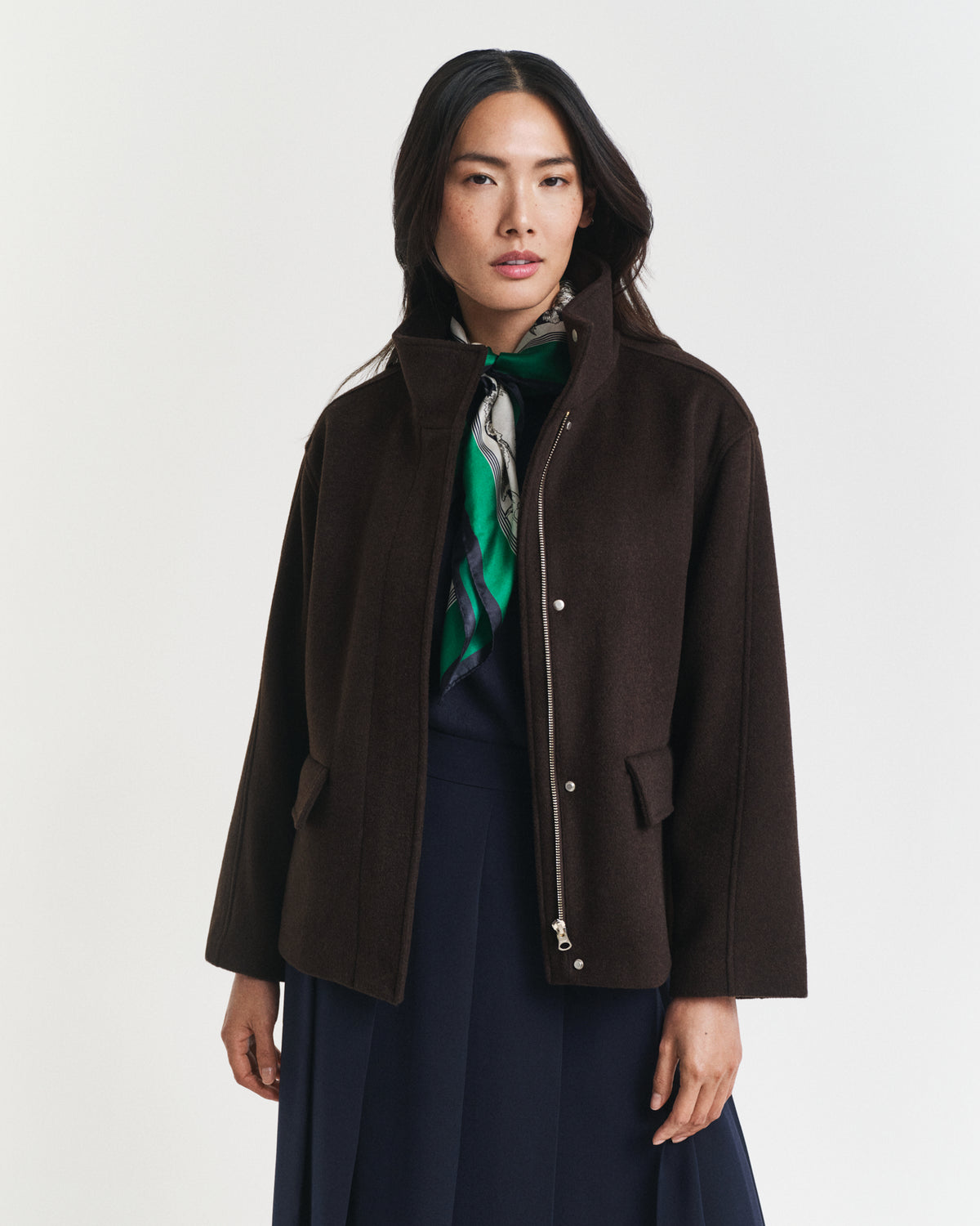 Short Wool Zip Jacket