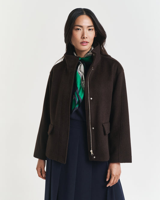 Short Wool Zip Jacket