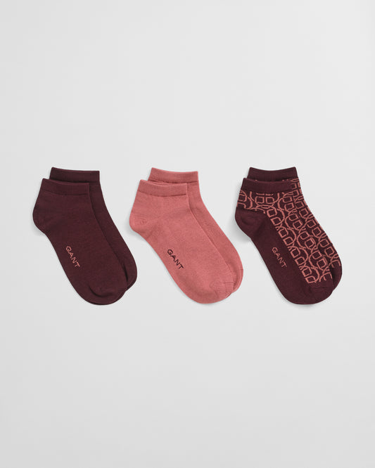3-Pack Monogram Ankle Socks