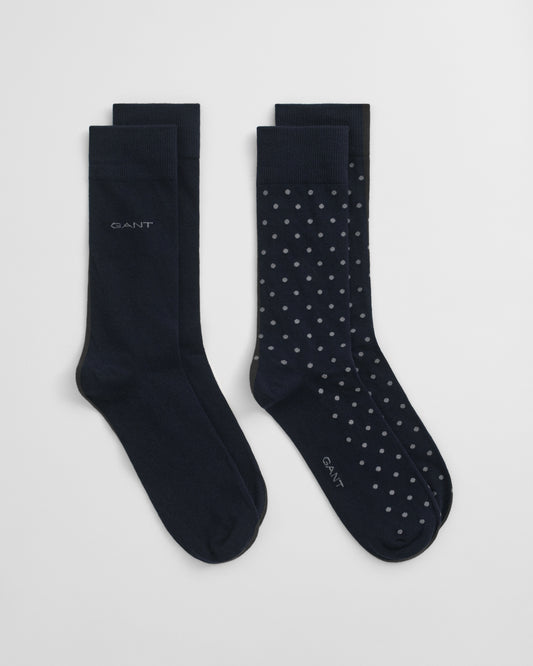2-Pack Dot & Solid Socks
