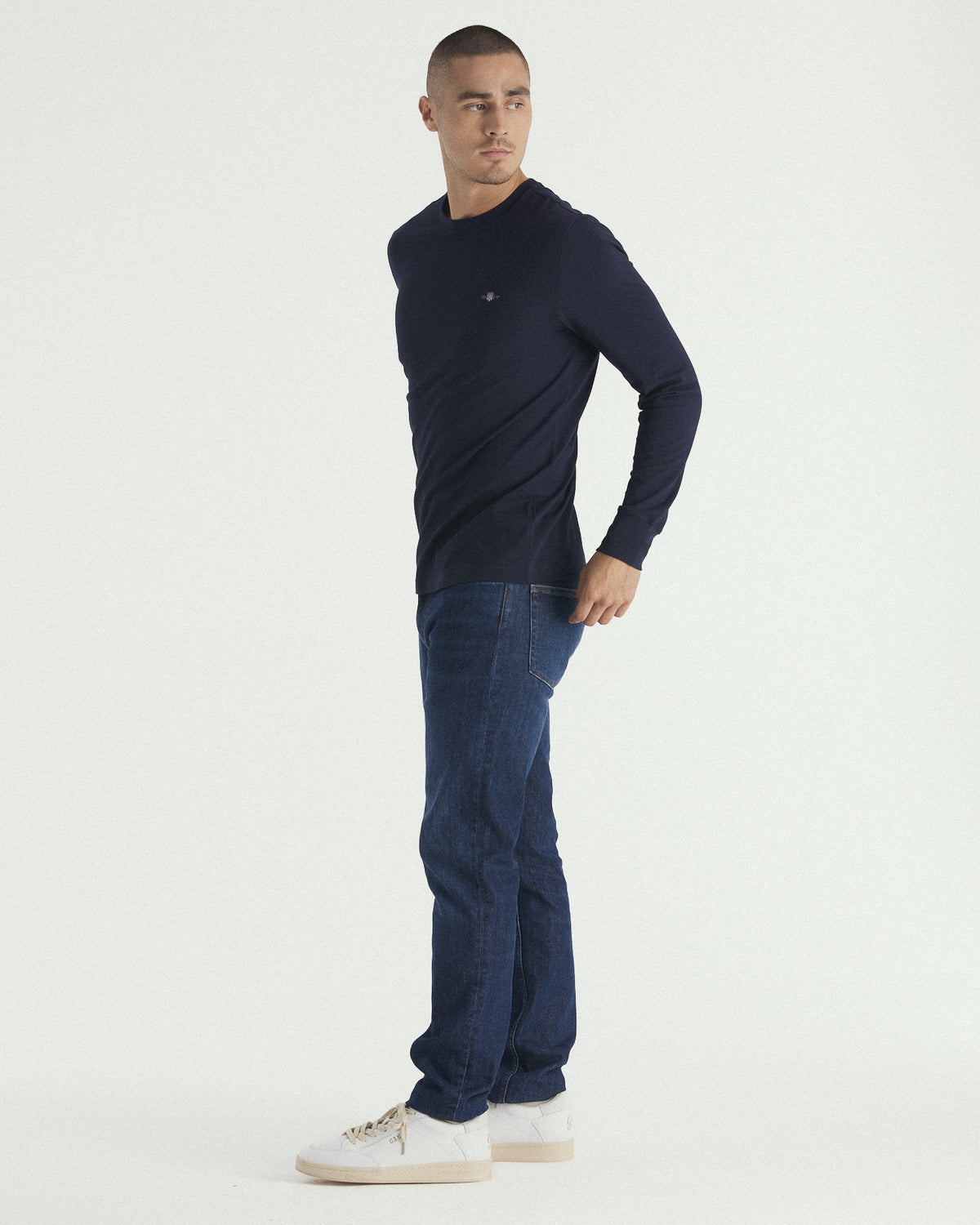 Slim Fit Pique Long Sleeve T-Shirt