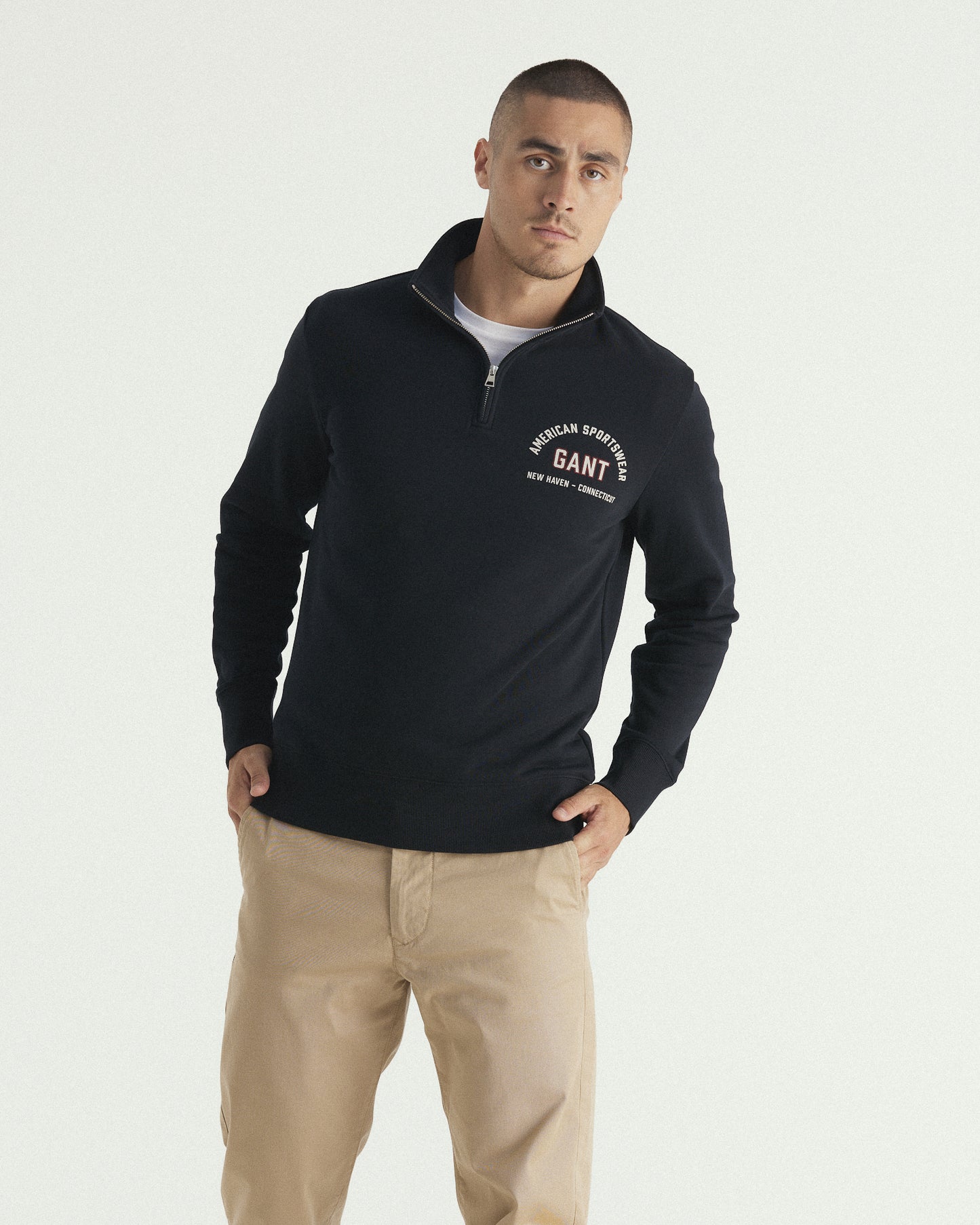 Graphic Print Half Zip Sweatshirt