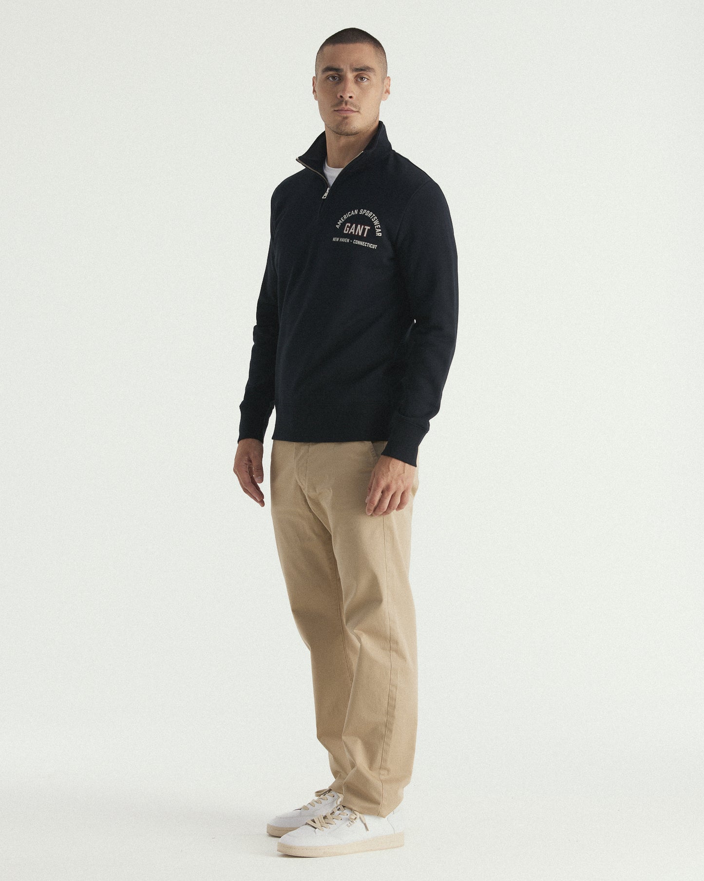 Graphic Print Half Zip Sweatshirt