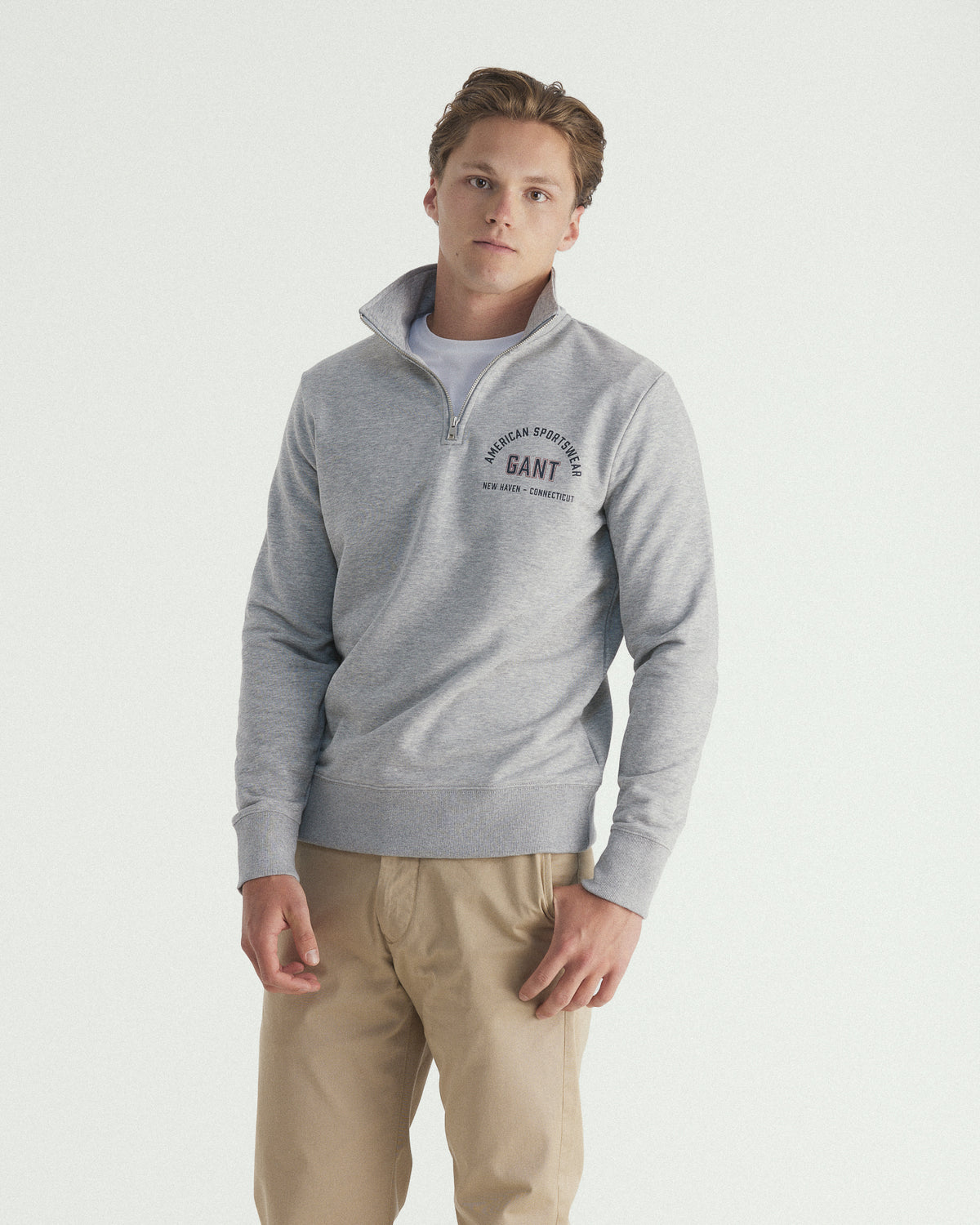 Graphic Print Half Zip Sweatshirt