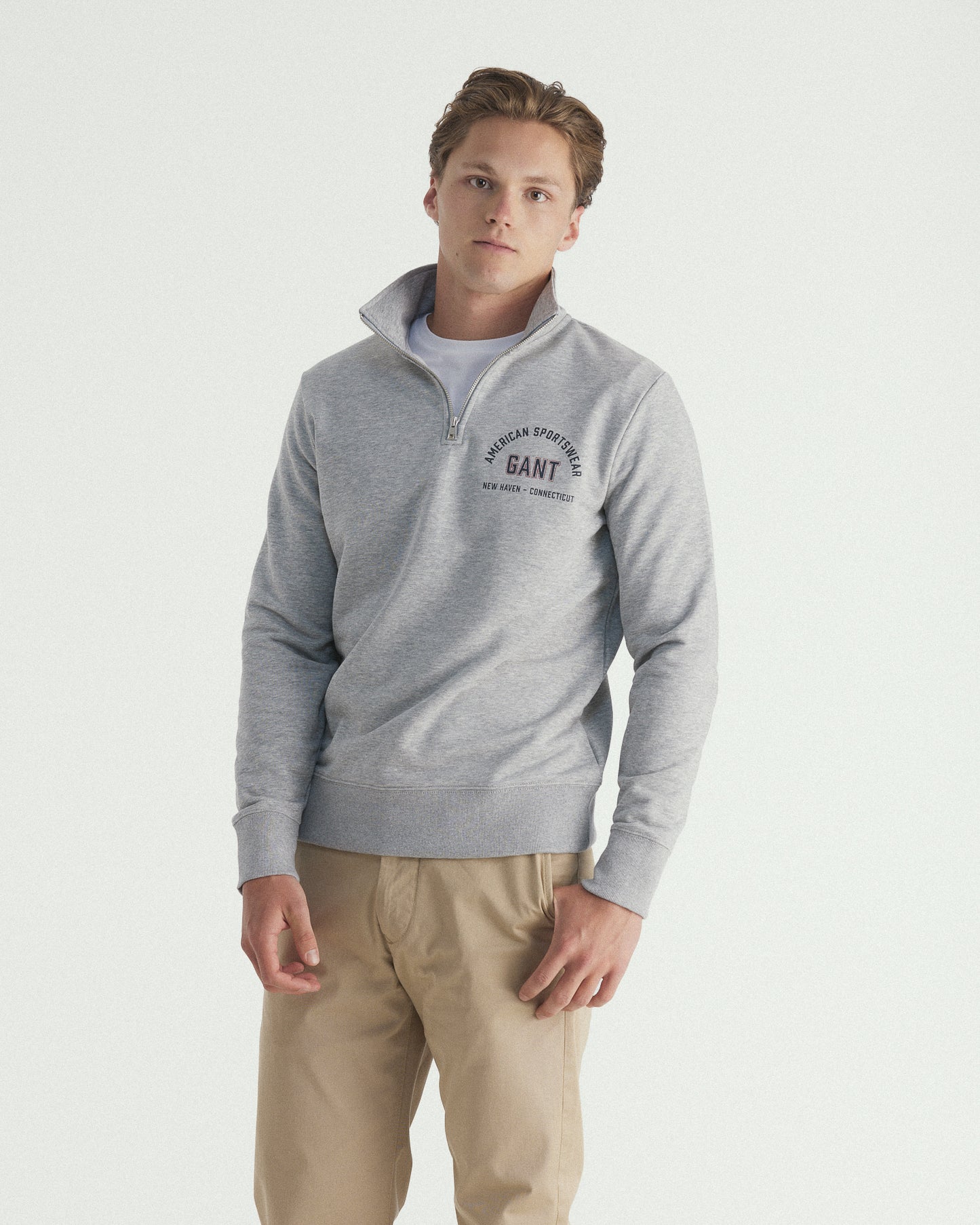 Graphic Print Half Zip Sweatshirt