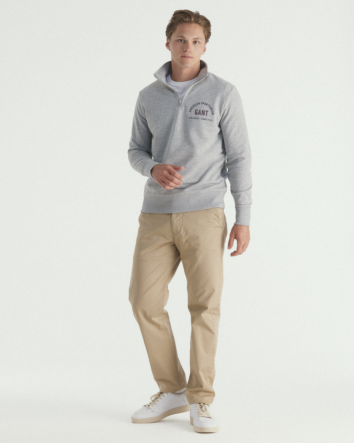 Graphic Print Half Zip Sweatshirt