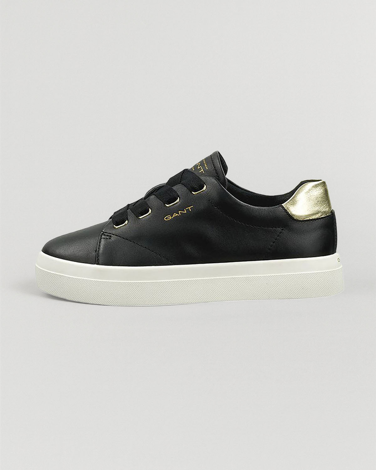 BLACK/GOLD, Avona Leather Sneakers BY GANT AU.