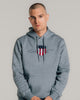 MODEL WEARING Shield Hoodie