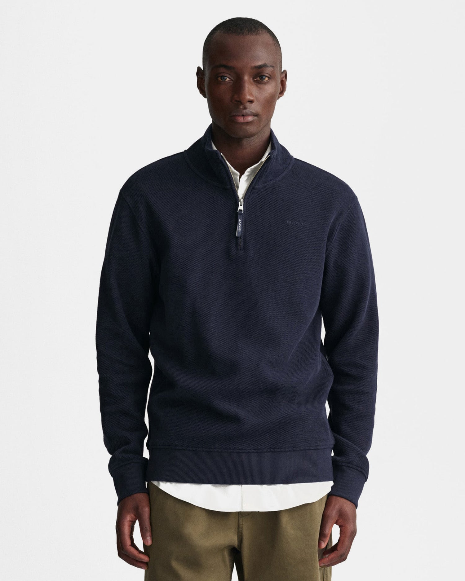 Waffle Textured Half-Zip Sweatshirt – GANT