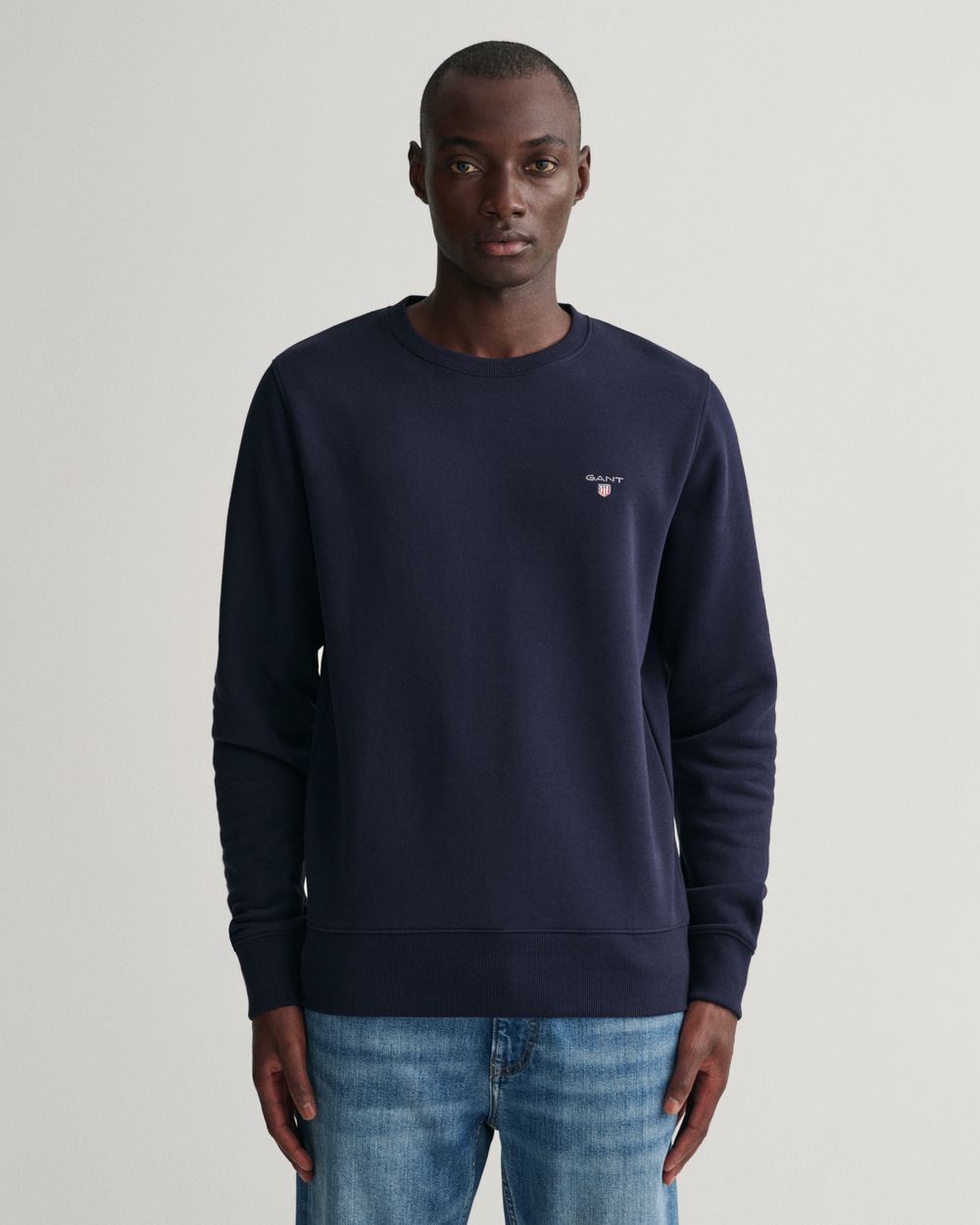 EVENING BLUE, ORIGINAL C-NECK SWEAT BY GANT AU.