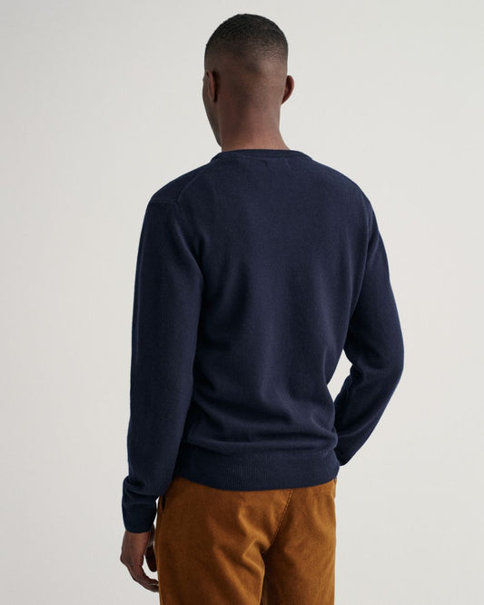 MARINE, SUPERFINE LAMBSWOOL CREW, BACK-VIEW BY GANT AU.