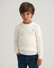Kids Cotton Cable Crew Neck Sweater