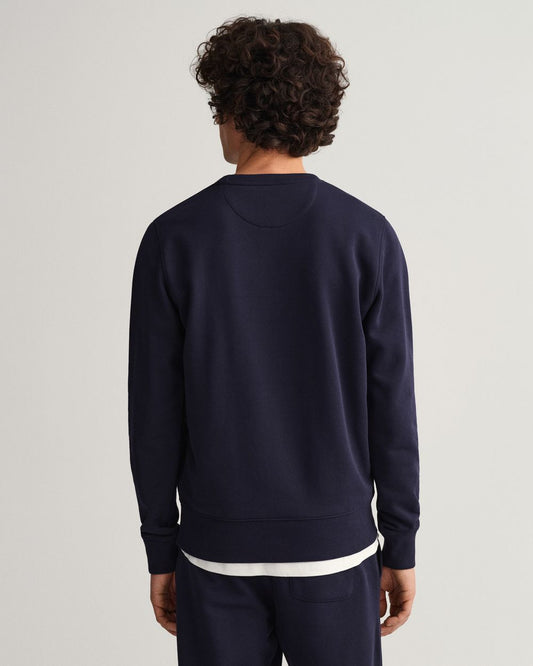 EVENING BLUE, ORIGINAL C-NECK SWEAT, BACK-VIEW BY GANT AU.